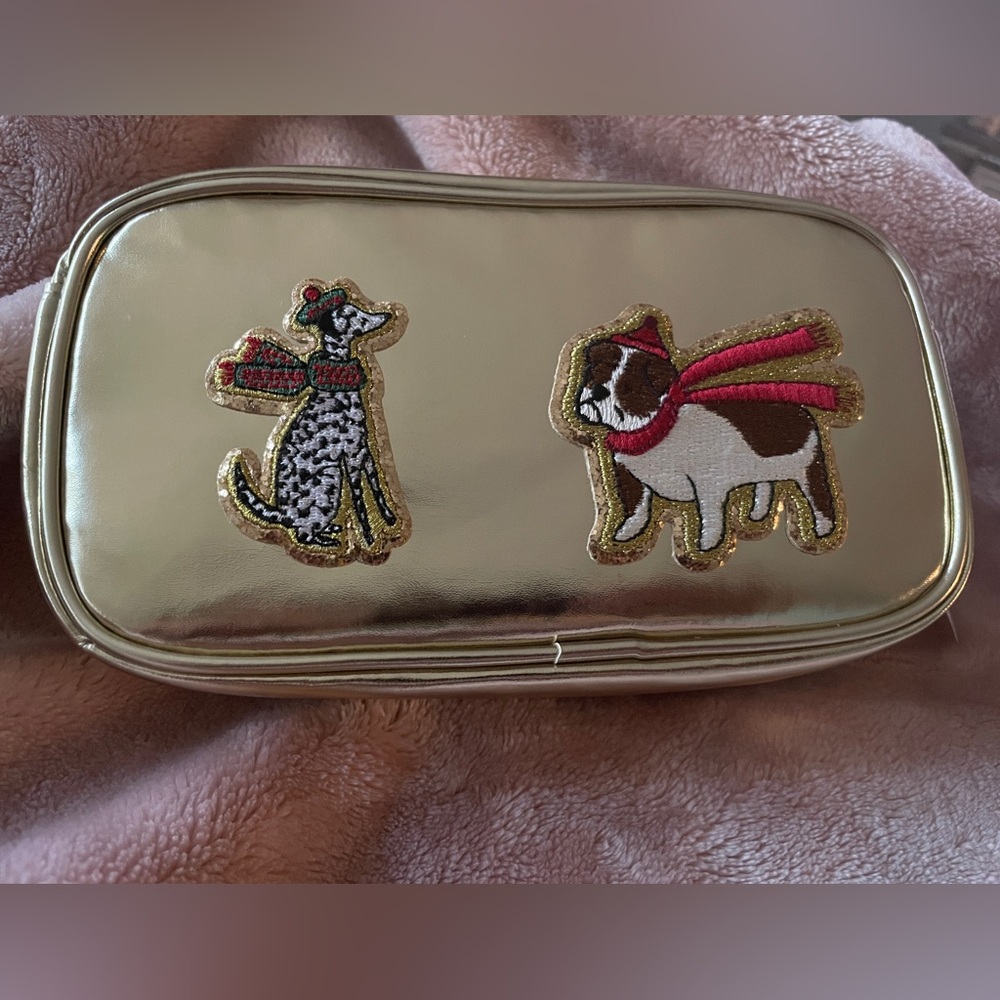 J. Crew Gold Metallic Cosmetic Pouch